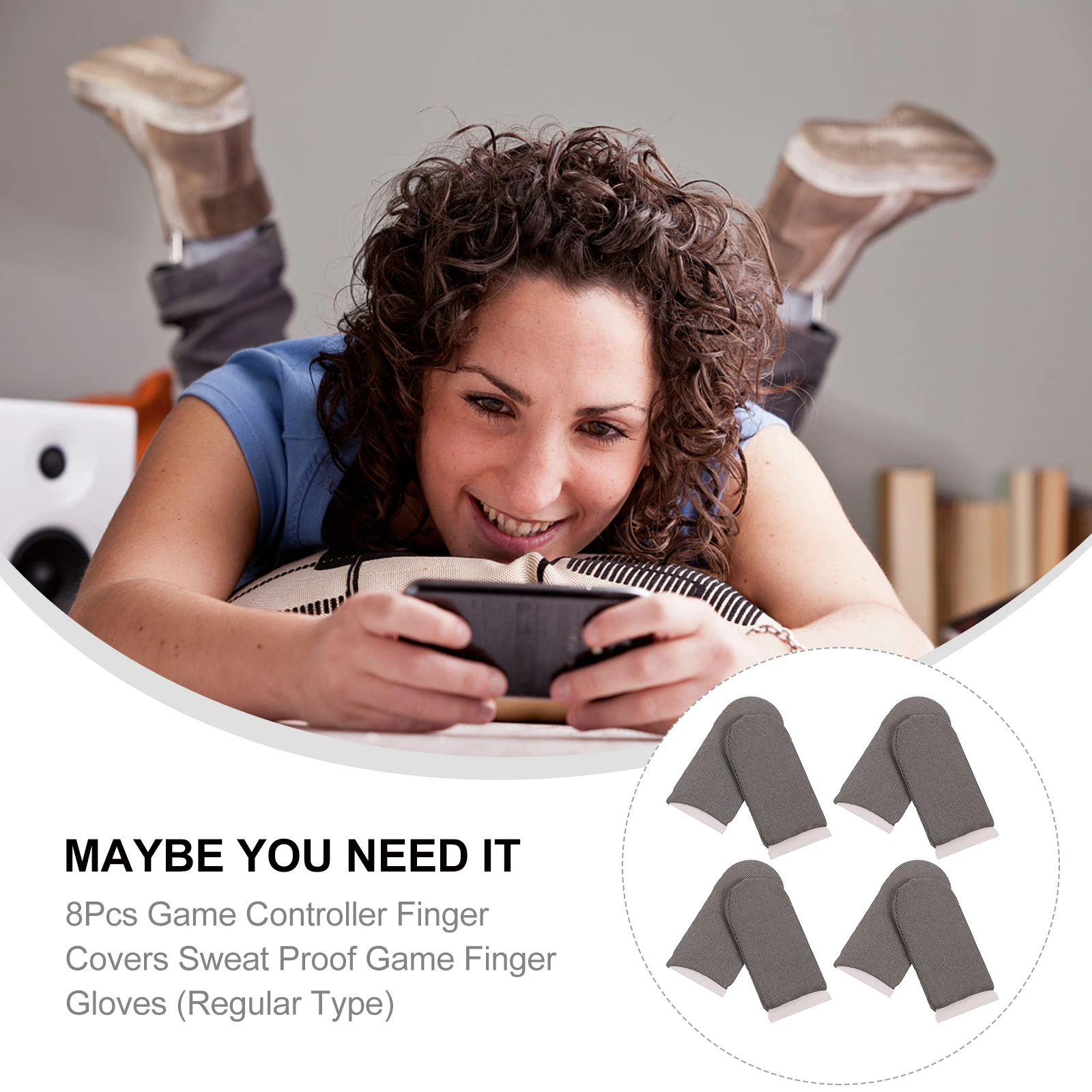 

8pcs Anti-Sweat Gaming Sleeves Super Thin Touchscreen Sensitive Thumb Gloves For Mobile Game Controllers Finger Sleeve Gaming