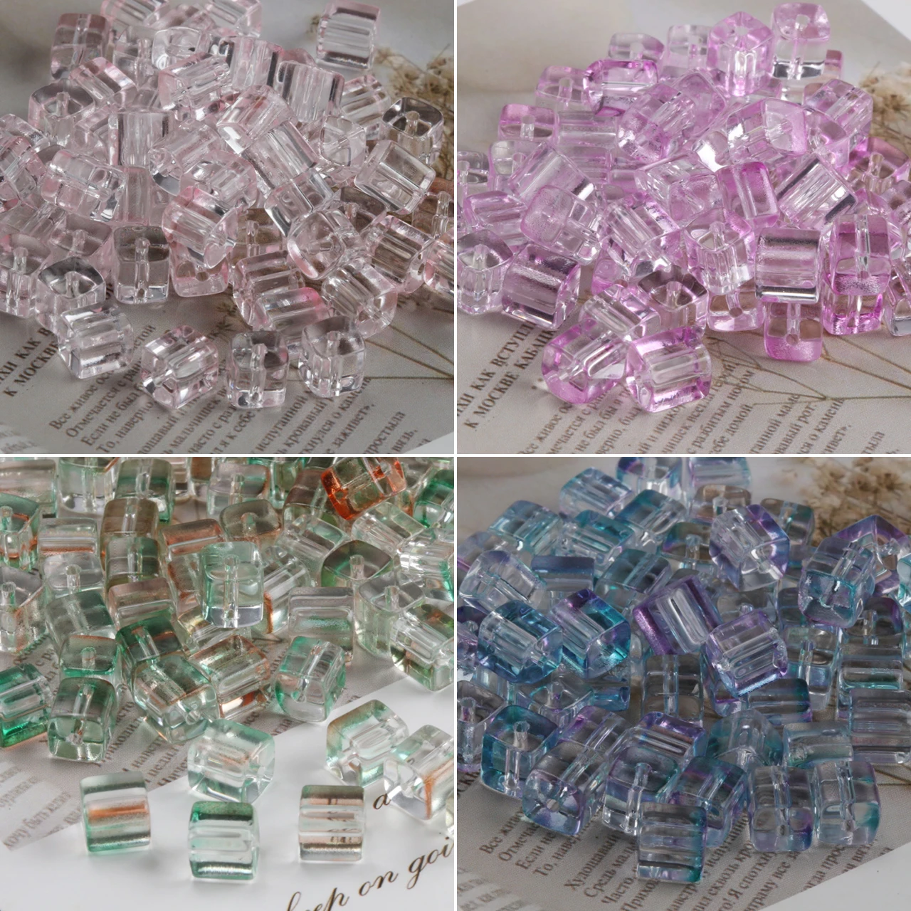 30/240pcs/Lot 7mm Crystal Square Glass Bead Faceted Exquisite Beads for Jewelry Making DIY Charms Bracelet Necklace Accessories