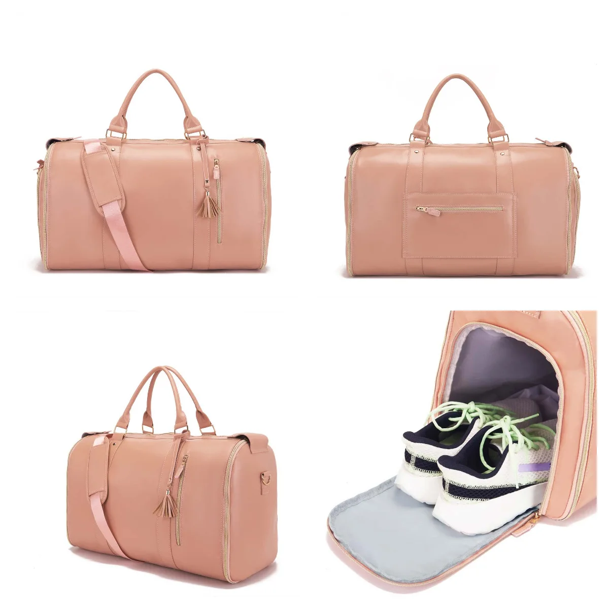 Alirattan 2026 حقيبة ملابس محمولة جديدة مريحة للسفر كبيرة من جلد البولي يوريثان حقيبة أمتعة من القماش للنساء #6