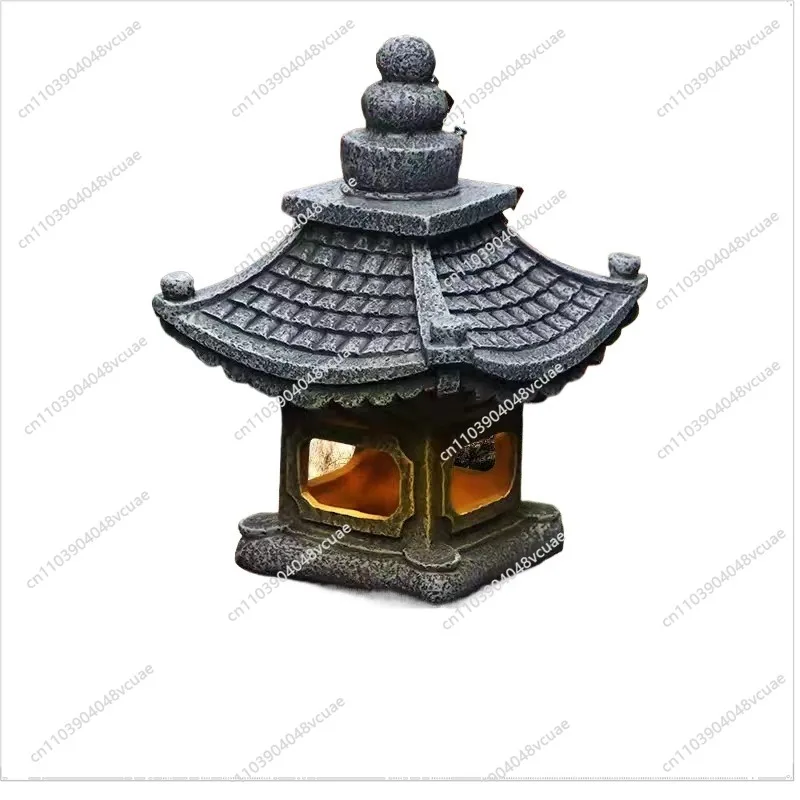 

Solar Light Ornament New Chinese-style Imitation Stone Courtyard, Small Palace Lamp Garden, Villa Outdoor Decoration