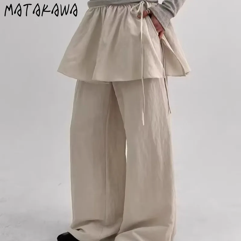 

Matakawa Y2k Clothes 2 Pieces Women Pants Solid Vintage Streetwear Loose Pantalones Mujer Korean Fashion Grunge Trousers