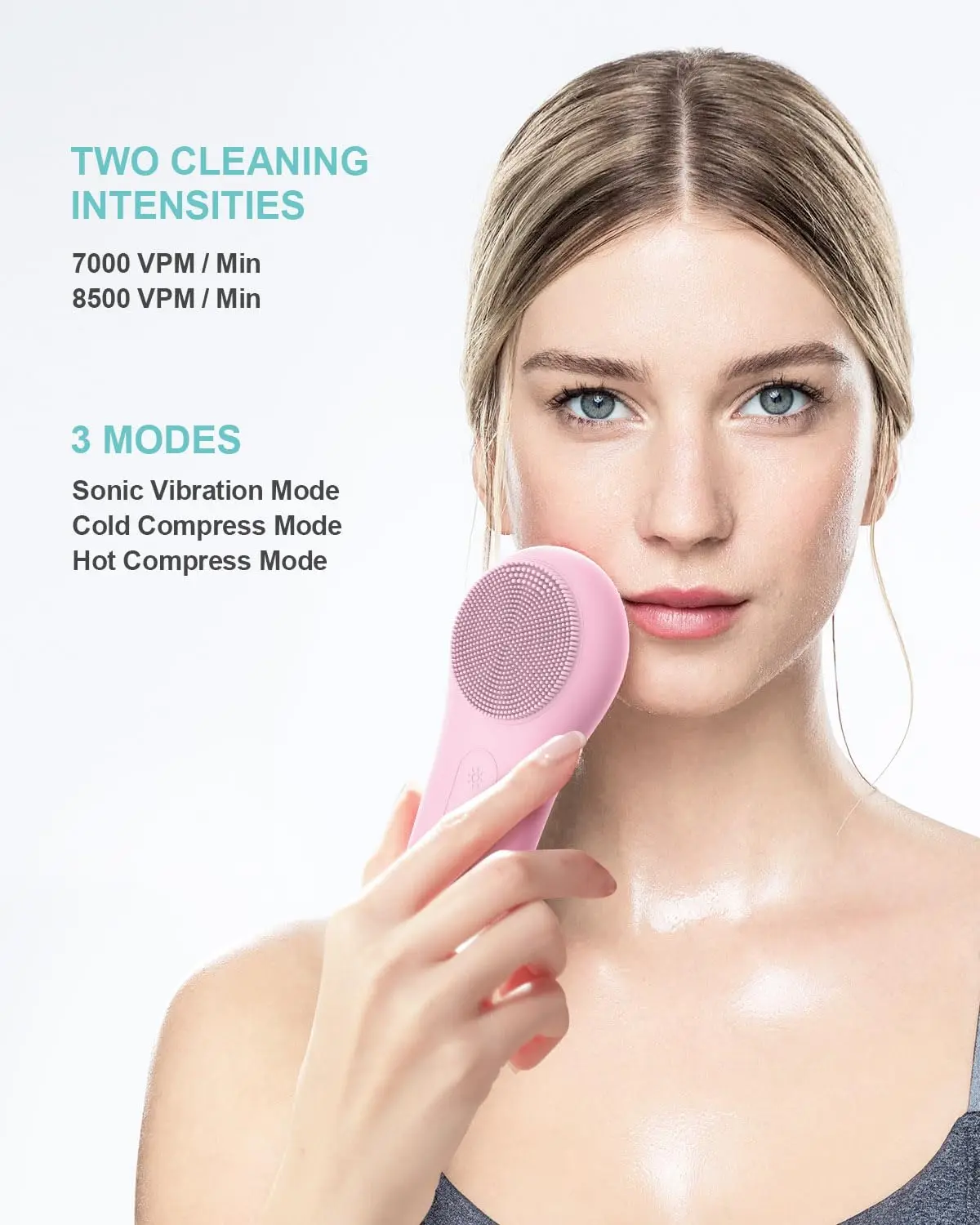 Silicone Facial Cleansing Brush Hot&Cold Compress Facial Massager Deep Pore Cleaning Promote Essence Absorption Tighten Skin