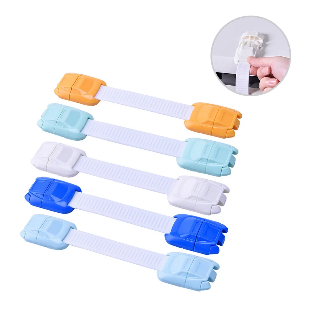 

5Pcs Child Security Lock Car Shape Multifunction Cabinet Wardrobe Drawer Door Lock Baby Hand Protection Infant Safety Device