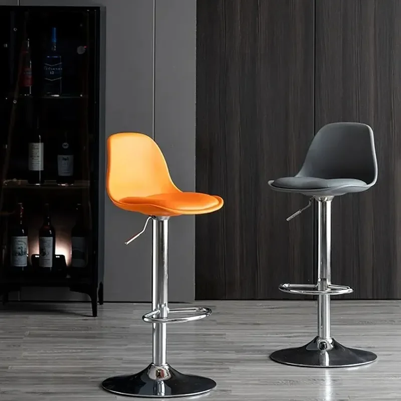 Modern Simple Bar Stool Lift Rotating High Chair Front Desk Cashier Seat Home Pub Counter Swivel Adjustable Height Furniture