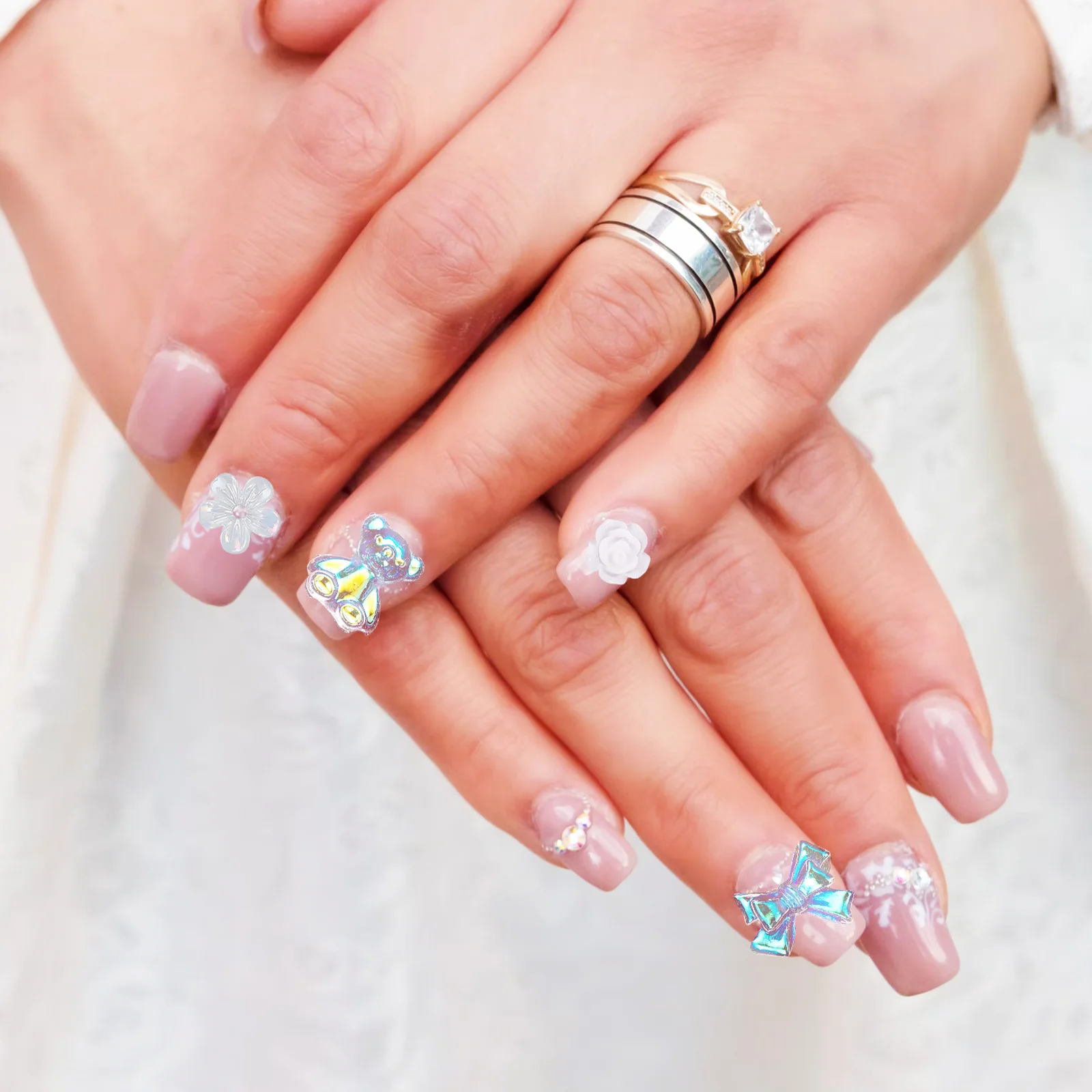 1 صندوق الراتنج السحر زهرة القوس شكل ترصيع Diy بها بنفسك مانيكير زينة مسمار الفن الديكورات أظافر لتقوم بها بنفسك بقع صالون الأظافر #6