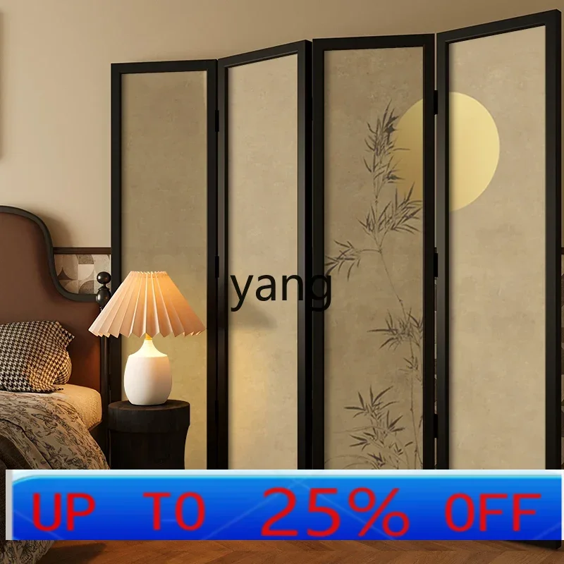 LHH Zen pantalla plegable de bambú partición decoración invitados comedor dormitorio entrada pantalla plegable de madera maciza