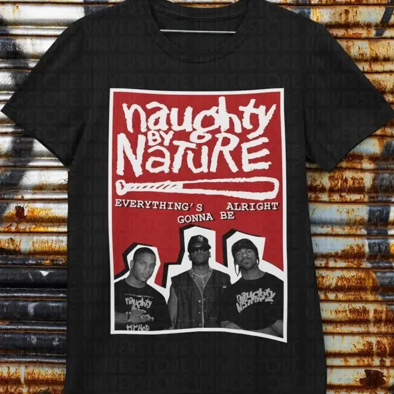 1990s Hip Hop Naughty by Nature Everything s Gonna Be Alright Ghetto Bastard T Shirt