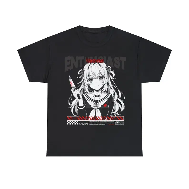 Yandere Enthusiast Aesthetic streetwear crazy anime girl T-Shirt