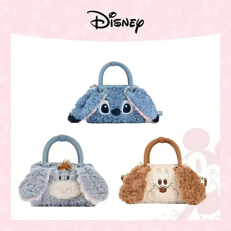 

Disney New Mini Plush Handbag Cartoon Cute Women's Plush Shoulder Bag 3D Fashion Trend Luxury Mini Women's Bag High Quality