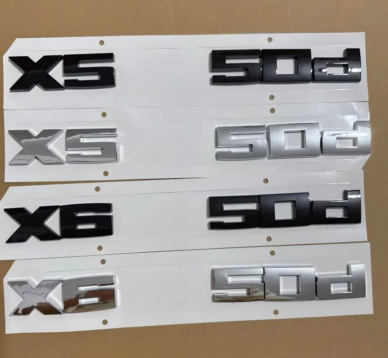 

1X Chrome Glossy Black 3D 2.6cm Height X5M50d X5 X6 M50d X6 M50d ABS Emblem for X5 X6 Series E70 G05 Car Trunk Badge Sticker