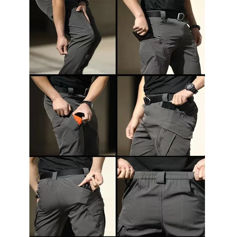 Men\'s Elastic Hiking Trekking Fishing Climbing Camping Outdoor Hunting Trousers Spring Autumn Fall Cargo Tactical Fast Dry Pants