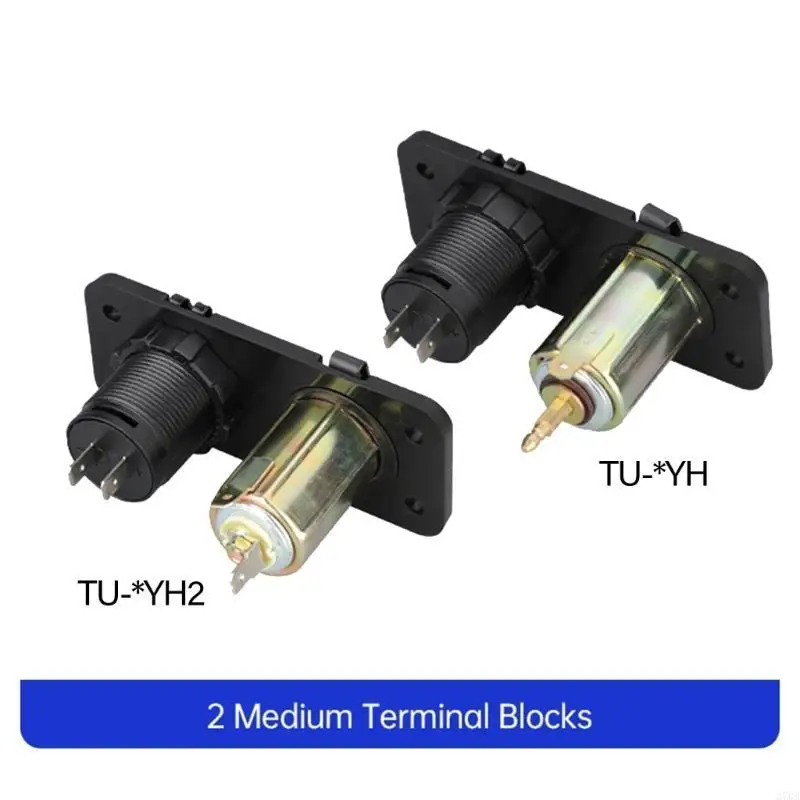 Adaptador fuente alimentación 12V-24V para coche y motocicleta, toma voltímetro USB doble, Panel montaje para