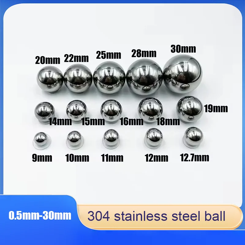 

0.5-30mm Diameter Steel Ball 304 Stainless Steel Solid Bead Slingshot Round Smooth Sliding SUS Precision Bearing Steel Bead