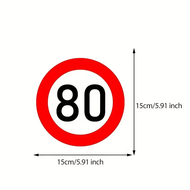 10-300 km/h Speed Limit Stickers - High Quality Vinyl Decals for Cars & Motorcycles, Red/White Design