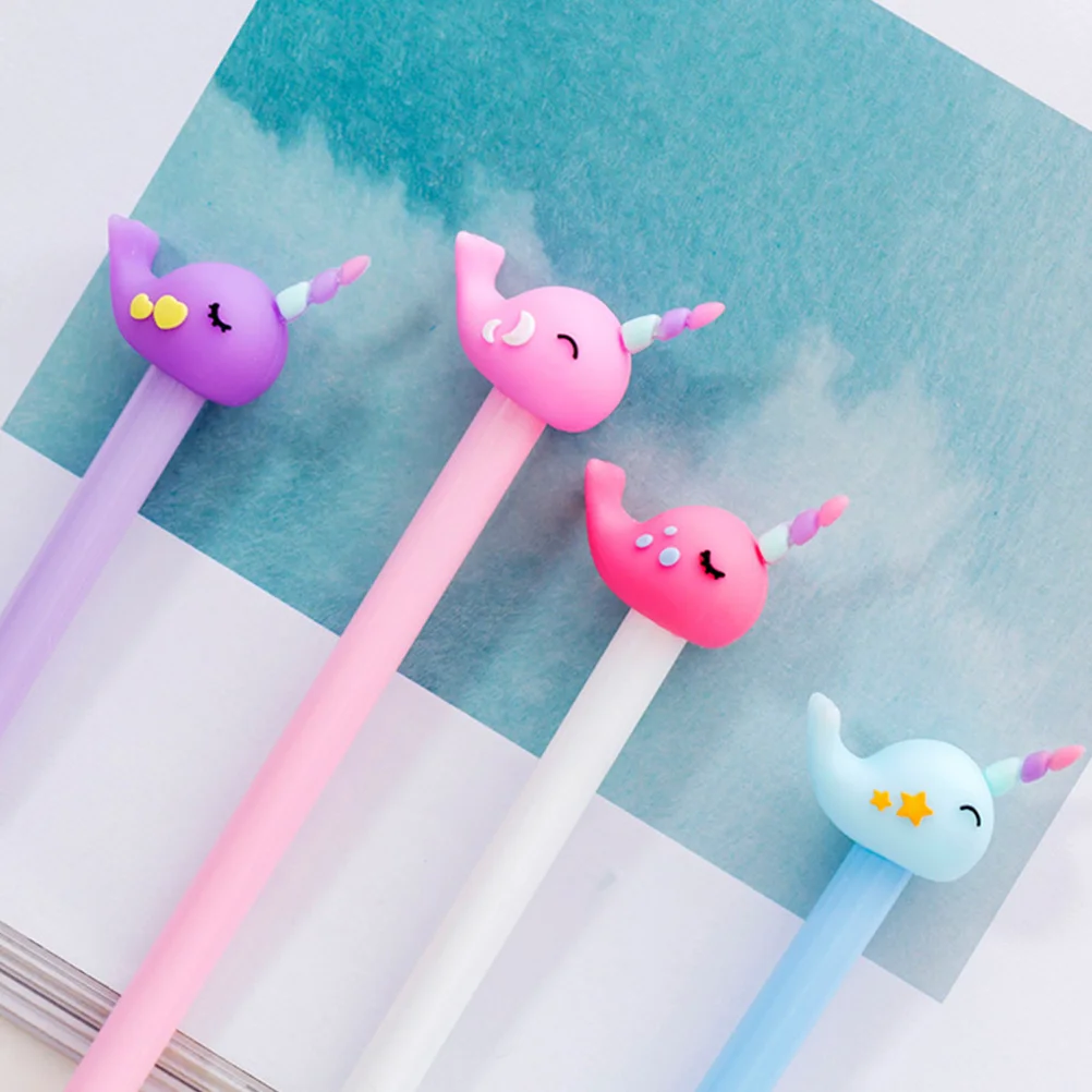 

12Pcs Fun Whale Design Gel Pens Adorable Narwhal Pattern Writing Pens for Students Kids School Stationery Supplies