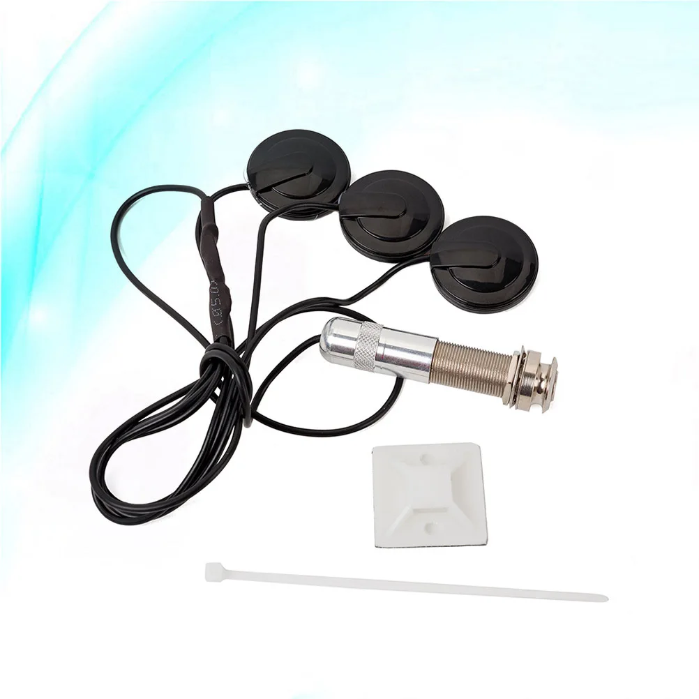 1Set Active Endpin Preamp Equalizer Piezo Pickup Gitar Akustik Hitam Senar Nilon Baja Berkualitas Tinggi Terlindung Rendah Kebisingan
