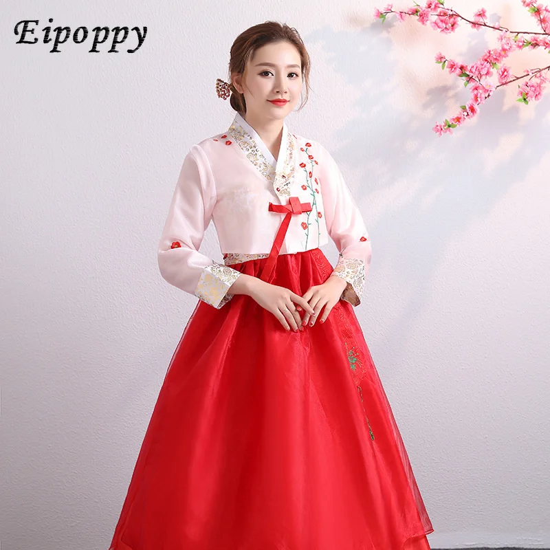 Disfraz de Hanbok coreano para mujer, traje de actuación coreano, traje nacional de baile folclórico, escenario femenino coreano