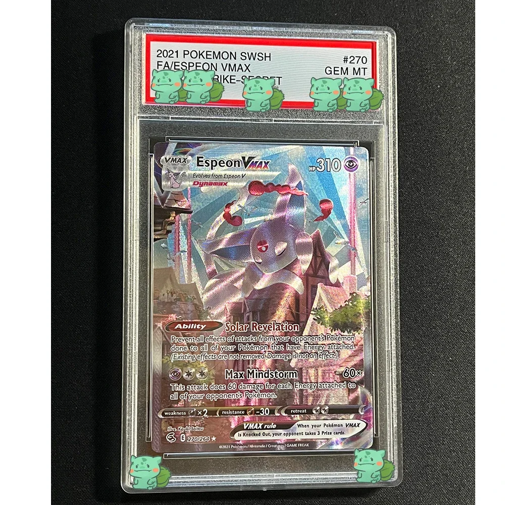 Cartes de collection graduées PTCG, étiquette holographique, version anglaise, reconnaissance Eevee, SWSH UMBREON, VMAX ESPEON, VMAX GEM MT10