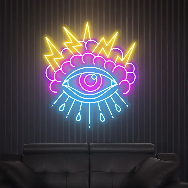 Anime Neon Sign Custom Evil Eye Neon Signs Bedroom Home Wall Art Decor Led Light Party Neon Bar Shop Decoration Night Lights