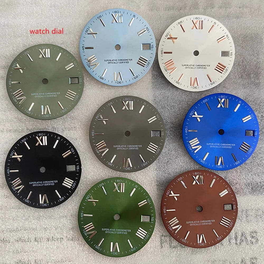 

28.5mm S Logo Dial Roman numerals Suitable For NH35/NH36/4R/7S Japanese Automatic Movement Watch Modification Accessories