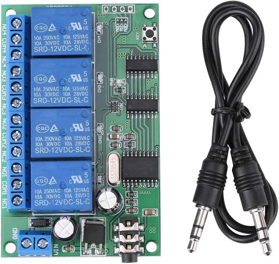 AD22B04 12V 4 Channel Tone Signal Decoder Relay Phone Remote C 10A/250VAC, 10A/125VAC, 10A/30VDC, 10A/28VDC, 10A/12VDC