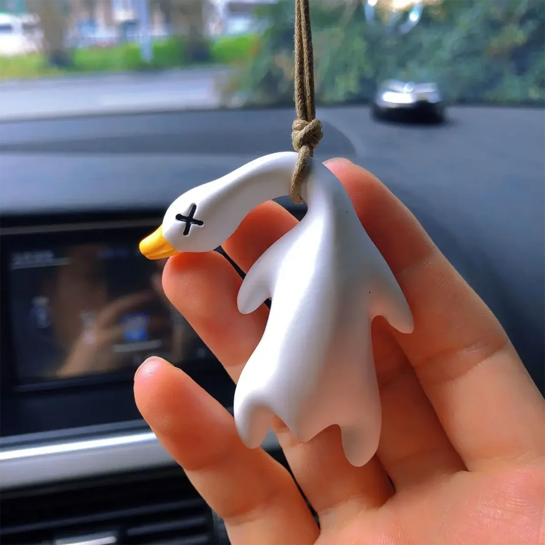 

Car Hanging Ornament Creative Color Changing Roast Duck Pendant Cute Lanyard Cute Ornament Rearview Mirror Cartoon Decoration