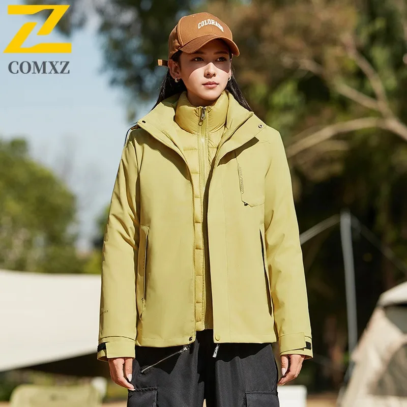 Men Outdoor Sports Windbreaker Winter Coat Thickened Cotton-Padded Jacket Waterproof Windproof Fleece Lined Thermal Outerwear