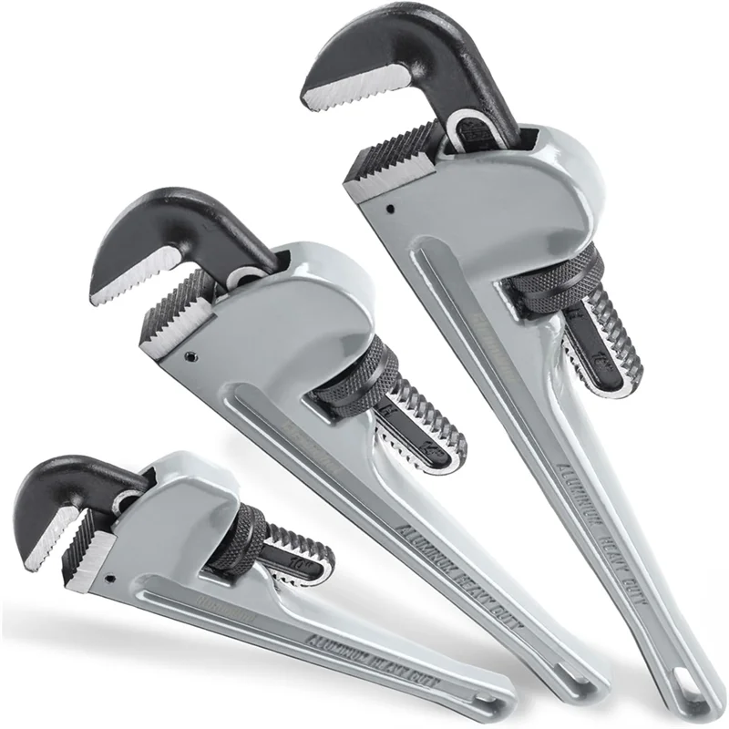 

ABKP-10 Inches,14 Inches,18 Inches Aluminum Pipe Wrench Set Adjustable Plumbing Tools For Professional Plumbers
