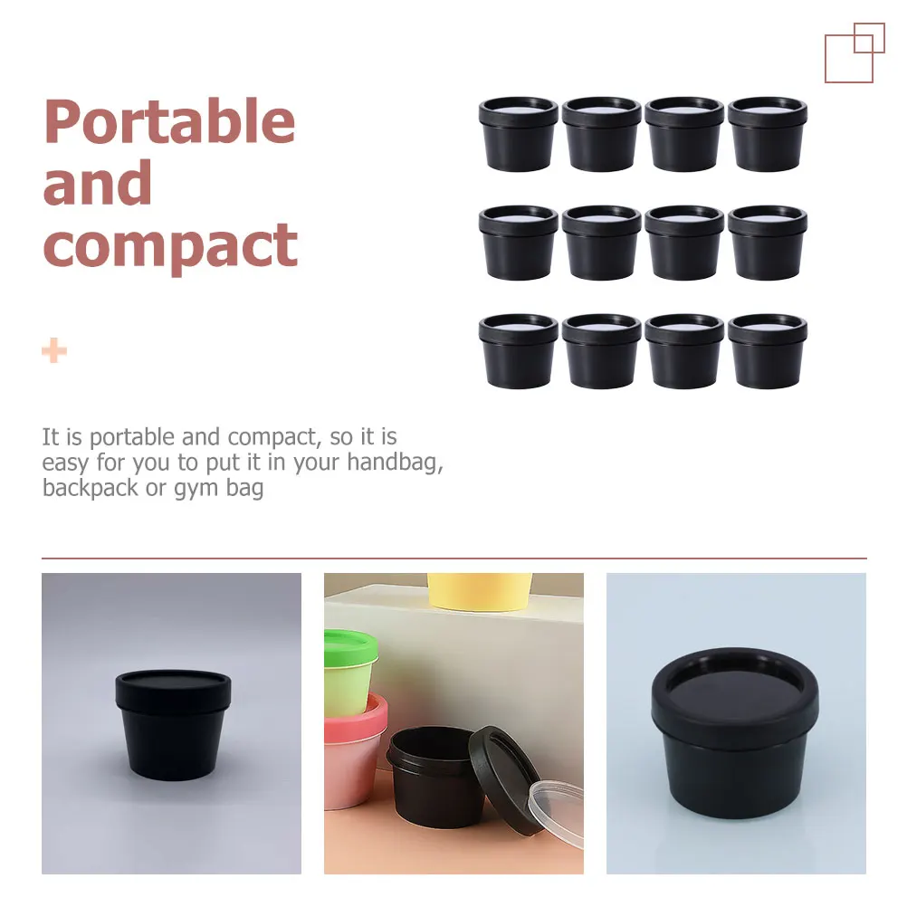 

12 Pcs Containers with Lids Mask Box Makeup Jars Ice Cream Empty Travel