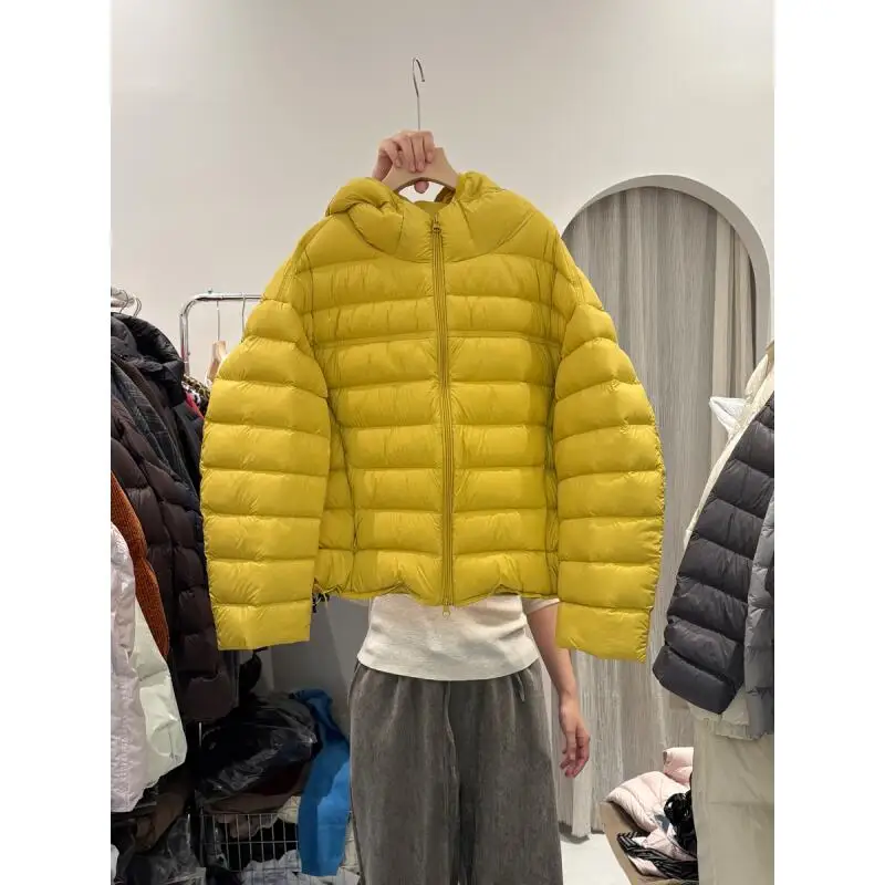 2025年冬新作 女性用コットン服 レディース ショート丈 ルーズトップス 軽量 通勤ジャケット カジュアル フード付きコットンジャケット