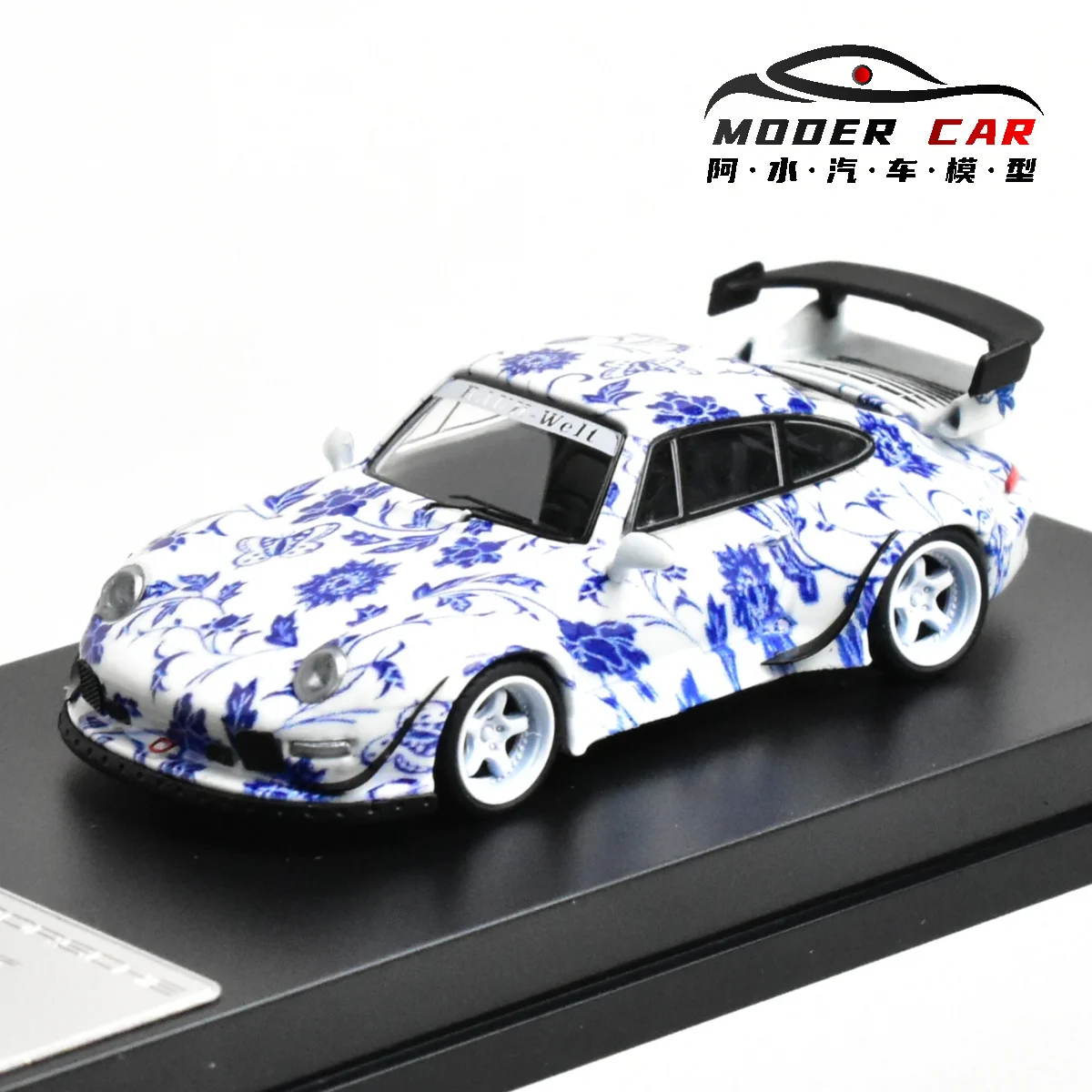 

Литая под давлением модель автомобиля Flame 1:64 RWB 993 964 911, светящаяся модель автомобиля