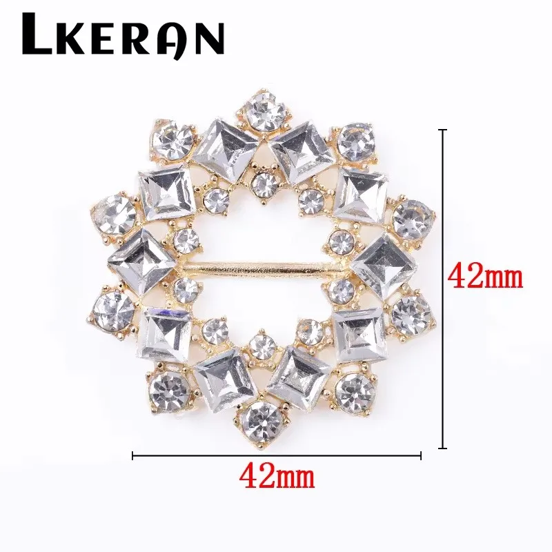New Large 42mm 2Pcs/Set Alloy Crystal Rhinestone Buckles Wedding Invitation Card Decoration DIY Hair Accessories