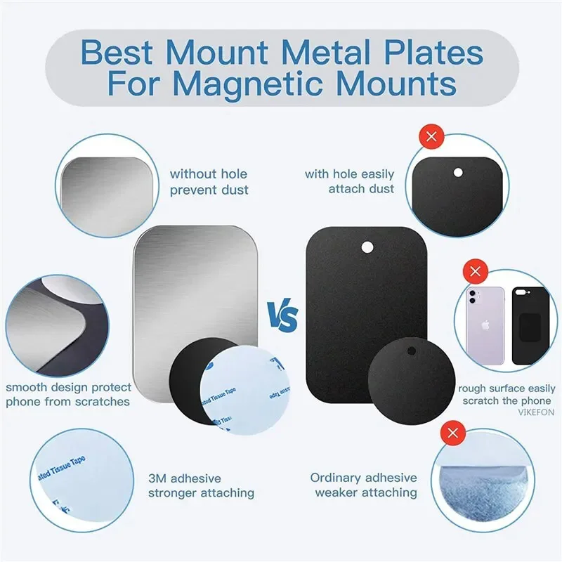 1/3/5/10PCS Metal Plate Disk For Magnetic Car Phone Holder Iron Sheet Sticker Disk For Mobile Phone Magnet Holder Mount