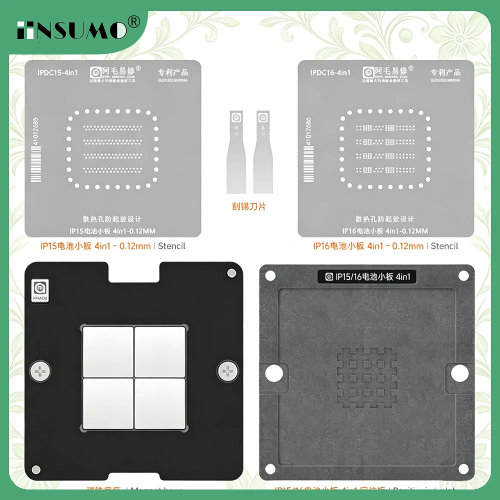 amaoe-station-de-rebillage-bga-pour-carte-de-batterie-avec-plaque-de-positionnement-pour-iphone-16-15-14-13-kit-complet-d'outils-de-reparation-pour-la-pose-de-fils-d'etain