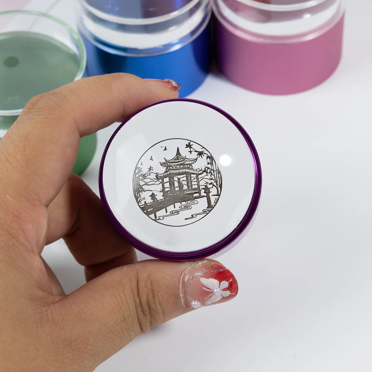 4cm Round Jelly Silicone Metal Nail Art Stamper Clear Stamper For Stamping Polish Printing French Manicure Nail Art Stamp Tools