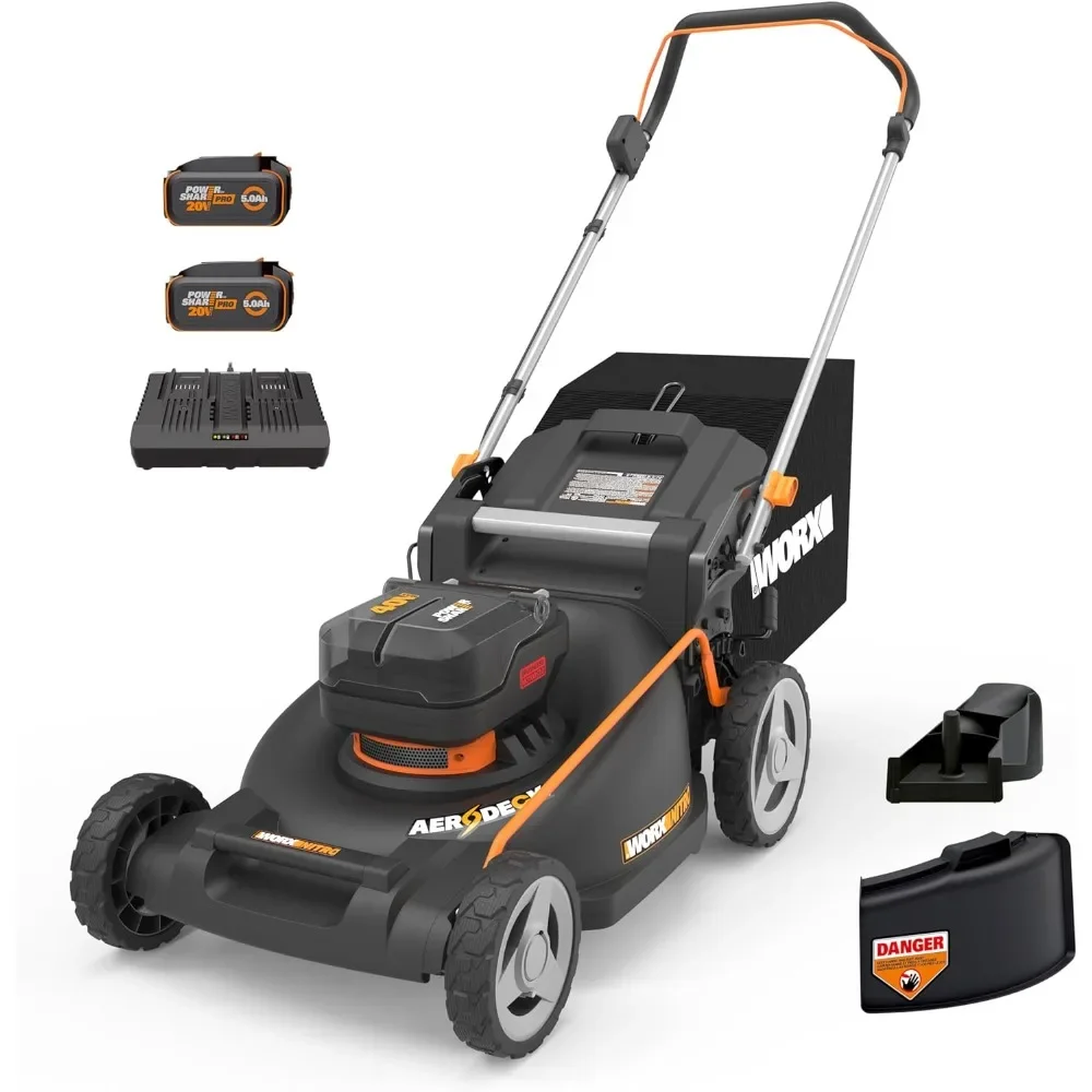 

Worx Nitro 40V 21" Push Lawn Mower w/Aerodeck & IntelliCut, Brushless Battery Lawn Mower Up to 1/2 Acre, Cordless Lawn Mower