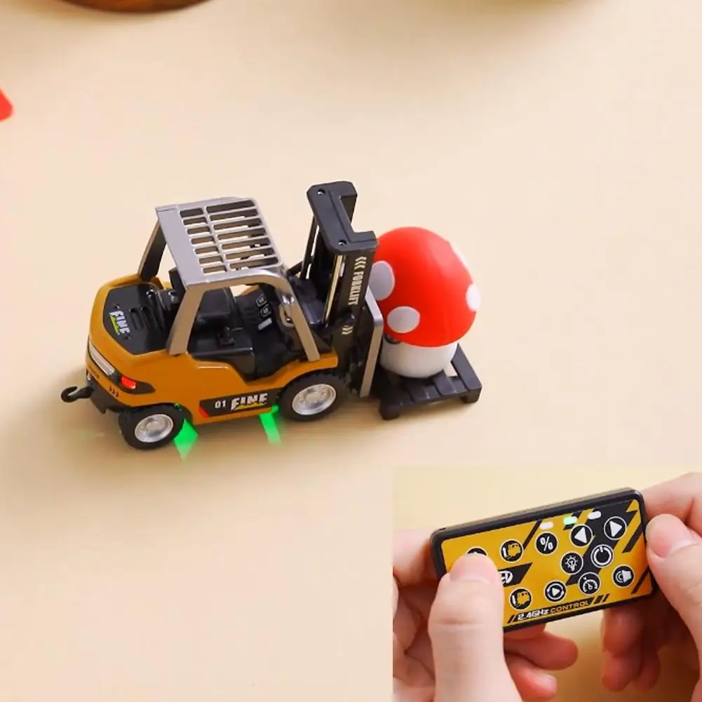 Forklift Friction Toy Vehicle Mini Engineering Remote Control Mini Rc Car 1:64 Desktop Alloy Simulation Interactive Children