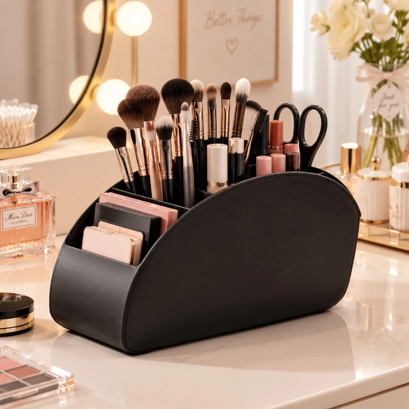 Desktop Storage Box Eyebrow Pencil Organizer – Cross-Border 5-Grid Multi-Color Remote Control Holder