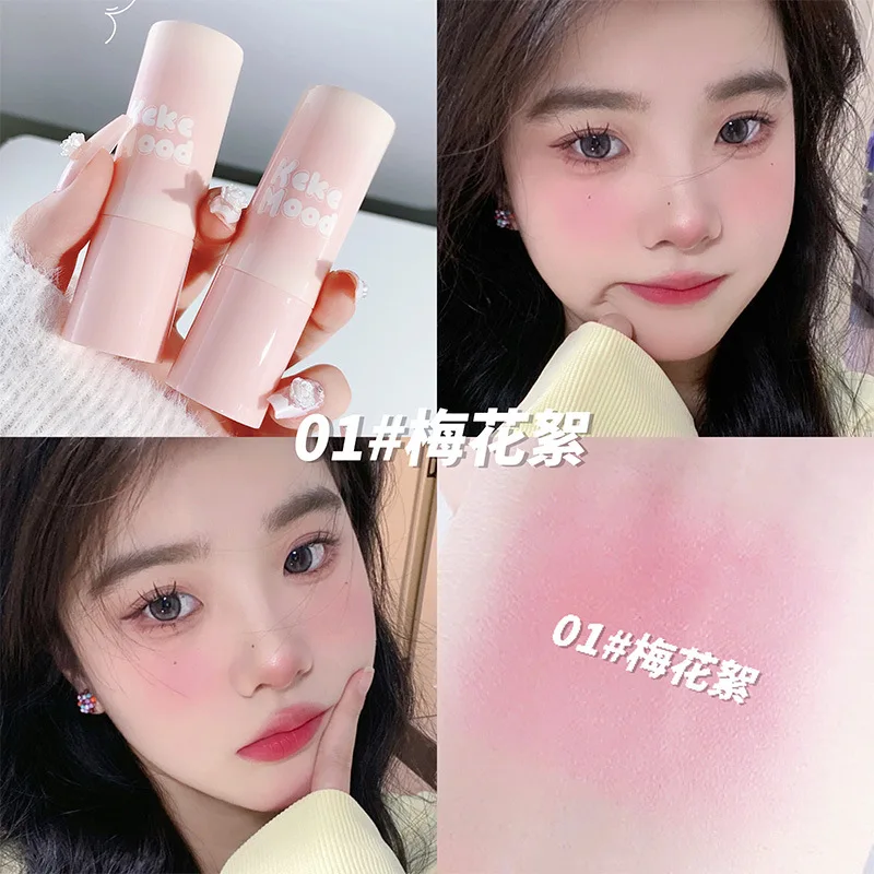 Double-End Blush Stick Zacht Gezicht Verhelderende Contouren Schaduw Blusher Poeder Perzik Roze Wangtint Koreaanse Make-Up Cosmetica