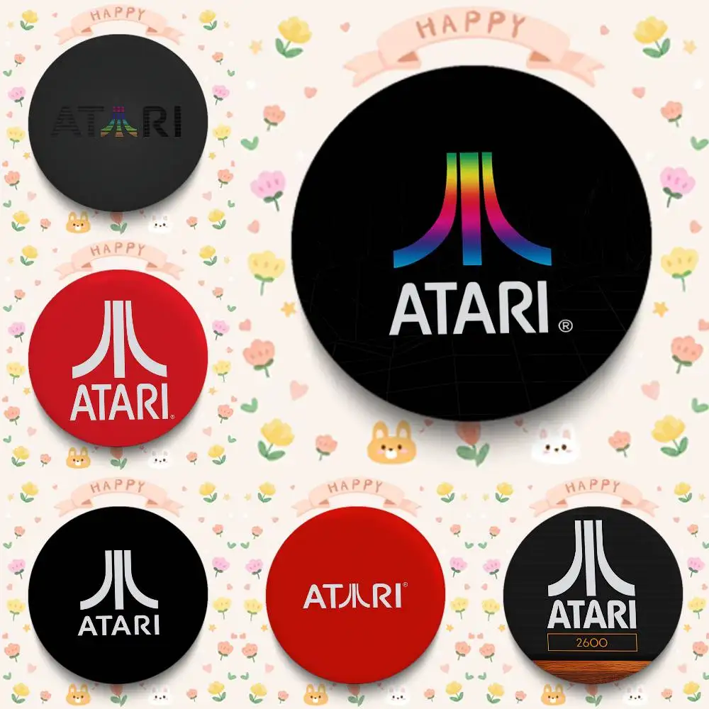 Insignias con Logotipo de A-Atari de 25, 32, 44, 58 y 75 mm, Redondas, para Cosplay, Decoración de Bolsos, Regalos para Fans, Coleccionistas, Amigos, Broche, Souvenir