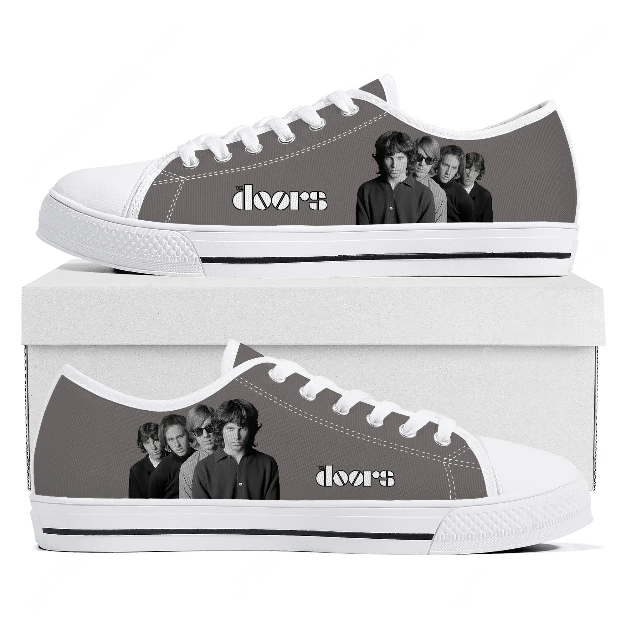 

Кроссовки The Doors Low Top высокого качества для мужчин, женщин и подростков, повседневные кеды из канваса с индивидуальными узорами, обувь на заказ