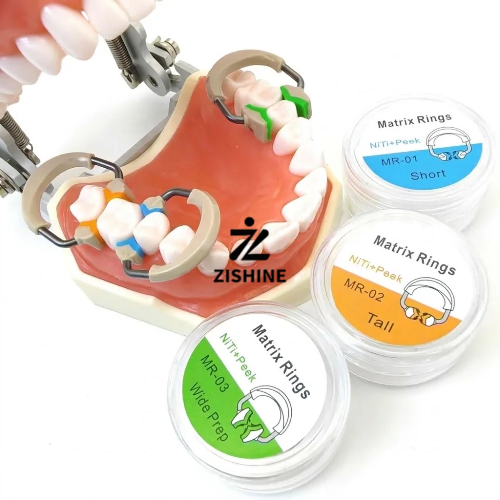 Dental Sectional Matrix Clamping Rings NiTi PEEK Elastic Matrix Ring Silastic Head Short Tall Wide Prep Resin Clamp Dentist Tool