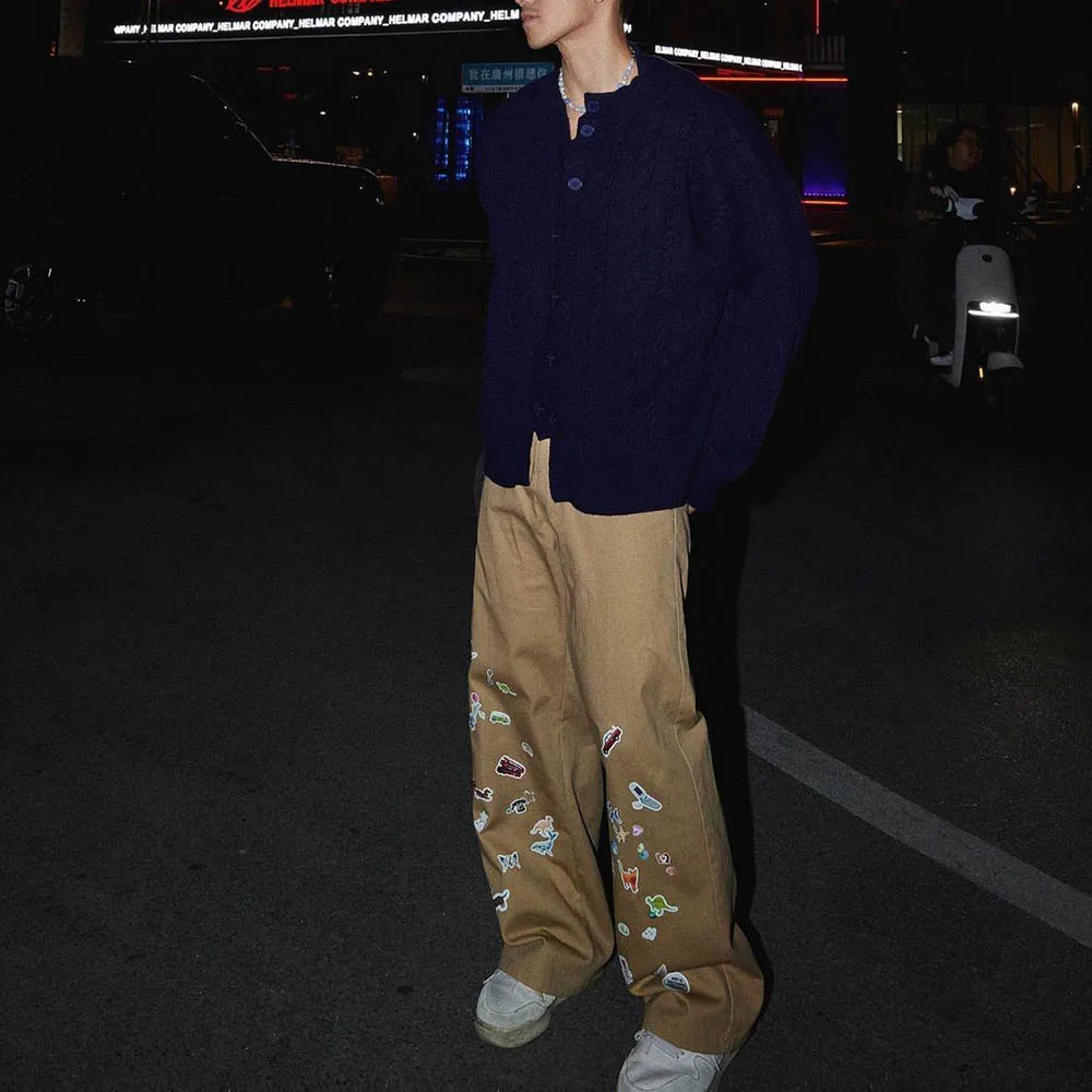 Autumn New Men's Solid Color Long-Sleeved Sweater American Retro Fashion Trend Street Loose Casual Niche Men's Tops 2025