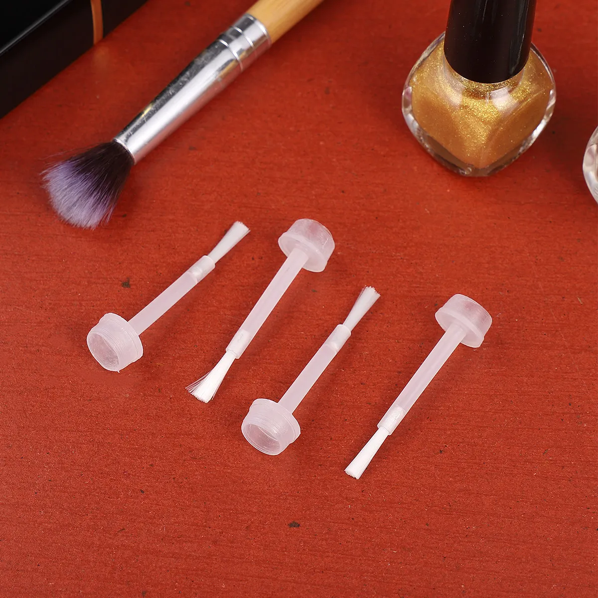 100Pcs Nail Polish Replacement Soft Bristle Brush Easy Install Manicure Tool Liquid Nail Polish Gel Brush for Professionals