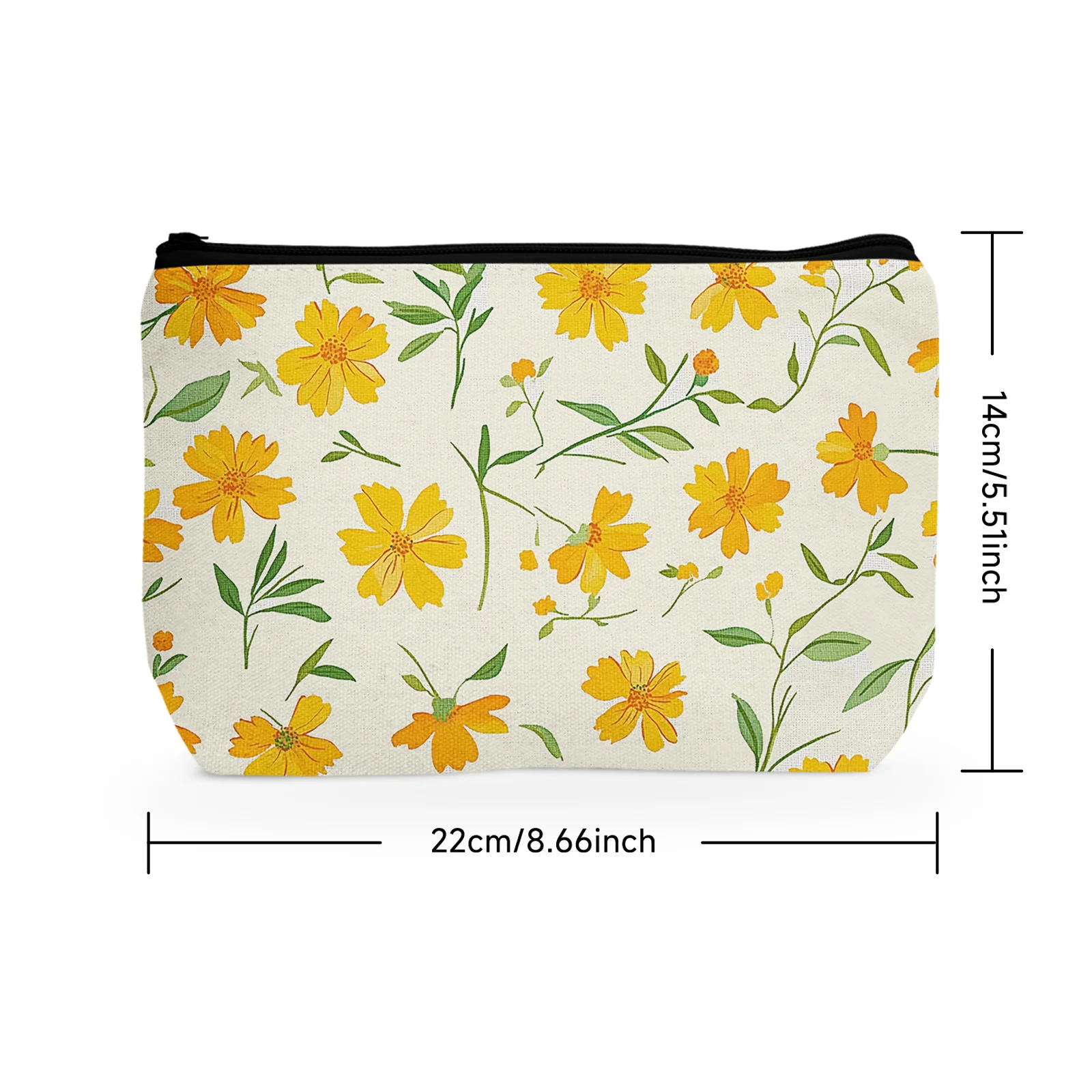 1Pc Floral Makeup Bag Wildflower Pattern Cosmetic Bag Organizer Makeup Bags For Women Makeup Bag Portable