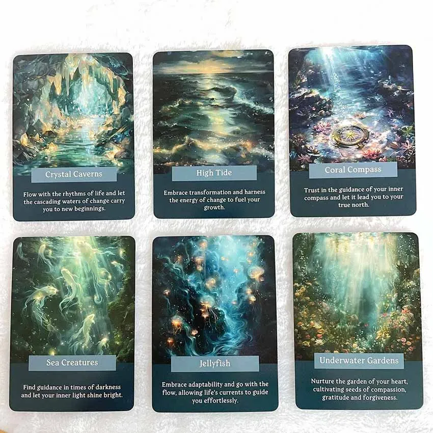 Ocean of Wisdom Oracle Cards, Tarot Cards Big Size, Fortune Telling Toys  46-Cards Games