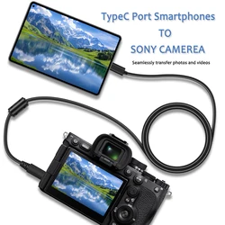 Cable Micro 5 pines a OTG tipo C para SONY NEX-3N F3 5T 6L A7 A7II, el cable de descarga para conectar cámaras Sony a teléfonos inteligentes,