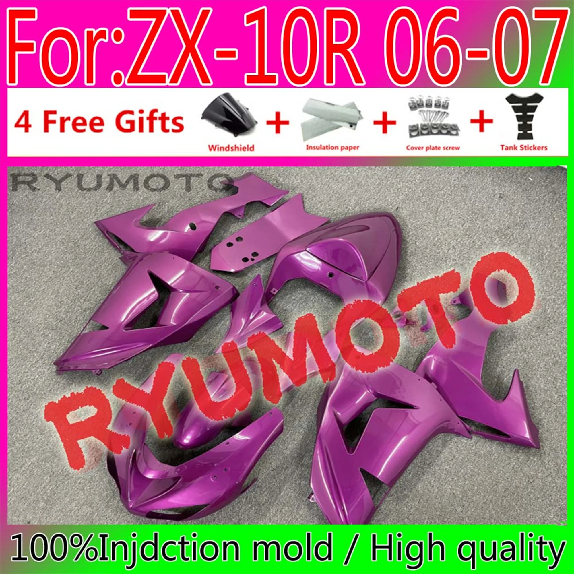 

NEW Motorcycle ABS Injection mold 100％ bodywork fairings for KAWASAKI ZX10R 06 07 ZX-10R ZX10 2006 2007 fairing Powder