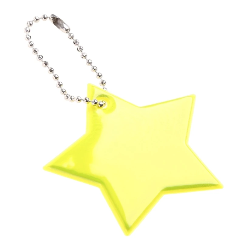 10Pcs Child Safety Reflectors Keyrings Stylish Reflective Stars Gear Backpacks Strollers Jackets Safe Reflector Keychain