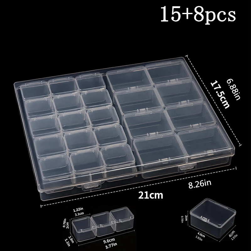 New Diamond Painting Storage Box, Nail and Jewelry Box, DIY Handmade Bead Storage Box, Bean Box Electronic Component Classificat